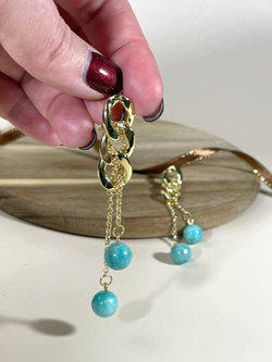 Серьги Цепь с подвесками