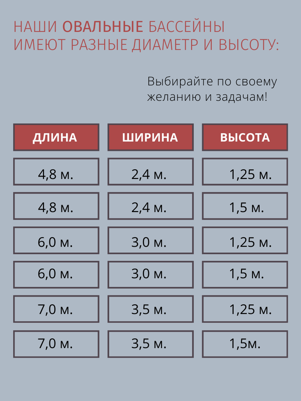 Каркасный овальный бассейн 7,0 х 3,5 х 1,25 м.