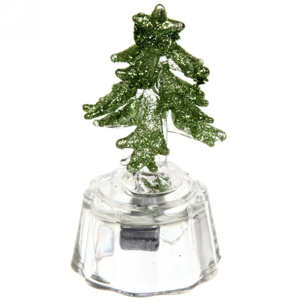 Фигурка с подсветкой «Елочка лесная зелень», 8 см