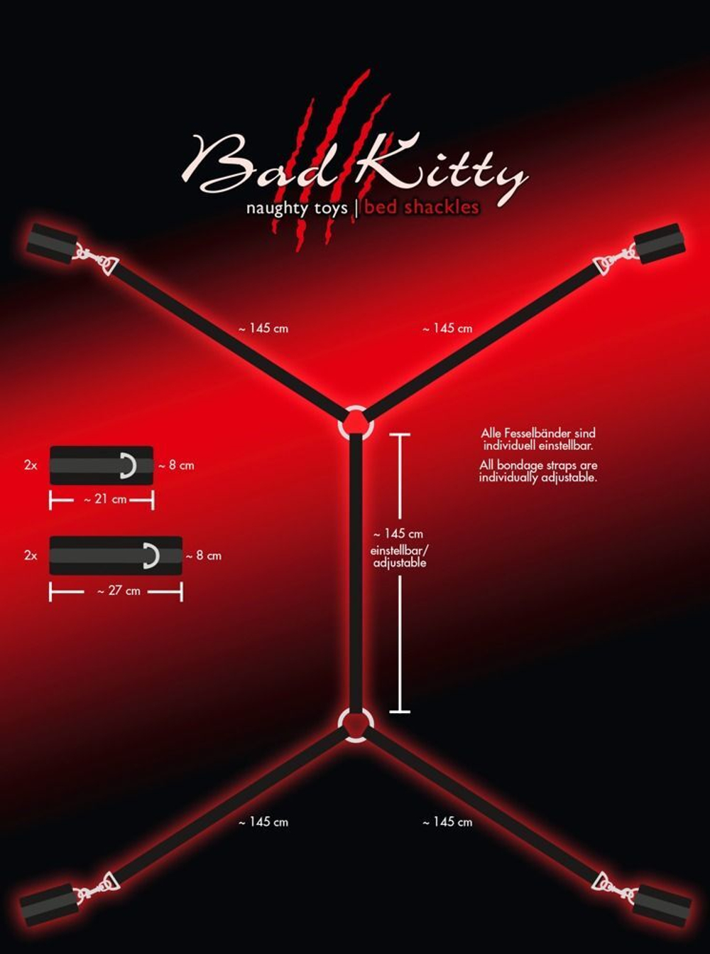 Набор для фиксации на кровати Bed Shackles (Цвет: черный)