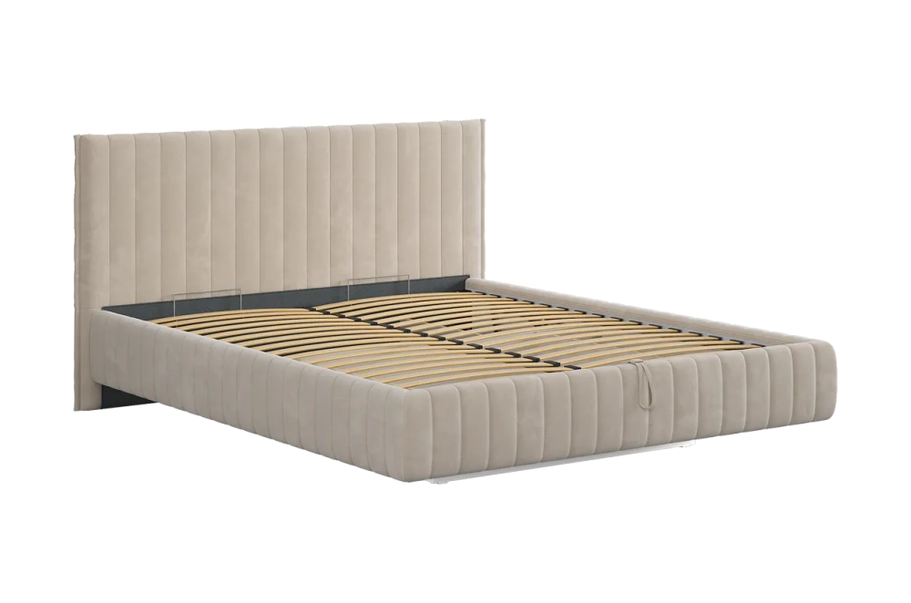 Кровать с подъемным механизмом Твикс 160х200 см (галька (велюр)), (графит (велюр)), (крем (велюр)), (латте (велюр))