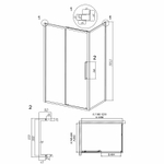 Душевой уголок Grossman Cosmo 120х80 120.K33.02.1280.21.10 профиль Черный матовый стекло тонированное