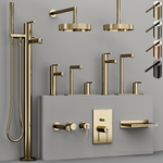 Смеситель для раковины Gessi Ingranaggio, высокий, с длинным изливом, без донного клапана, цвет Brushed Brass PVD