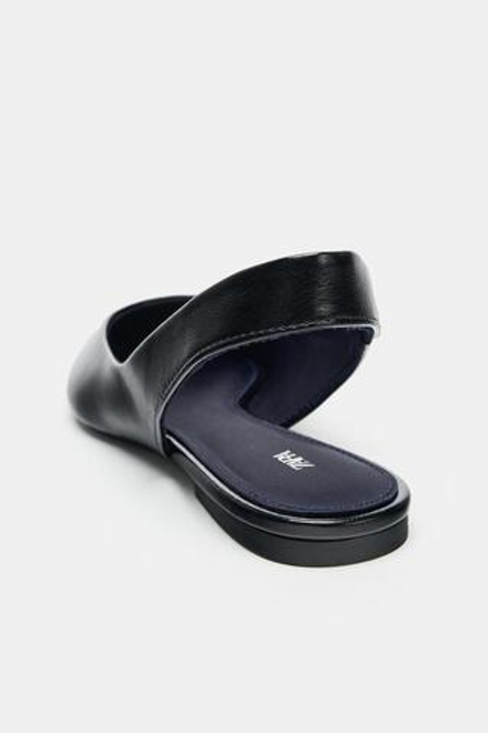 ZARA БАЛЕТКИ-МЮЛИ С ОСТРЫМ НОСОМ, ЧЕРНЫЙ