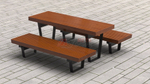 Стол уличный с лавками Rail Road 02