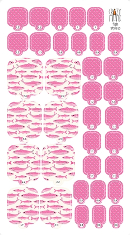 Crazy Manic Плёнки для ногтей для педикюра fish style p