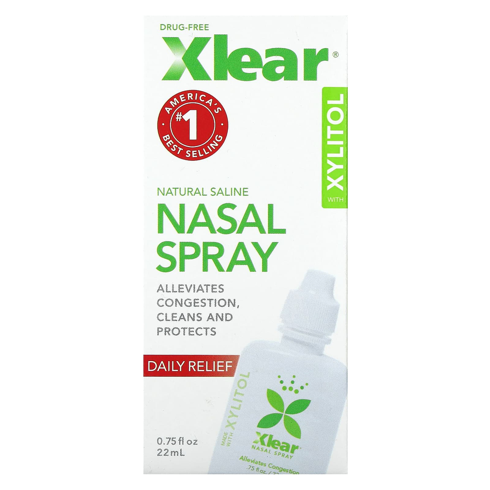 Xlear, натуральный солевой назальный спрей, 22 мл (0,75 жидк. унции)