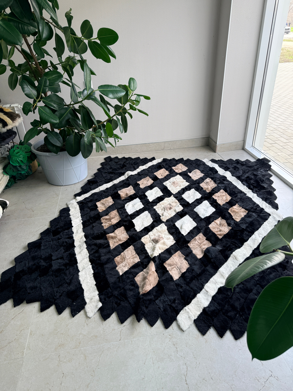 Покрывало меховое ковер из шкуры овчины