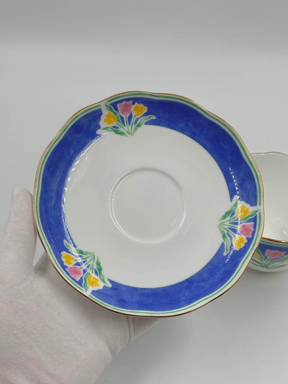 Чайная пара с синей каймой Givenchy by Yamaka