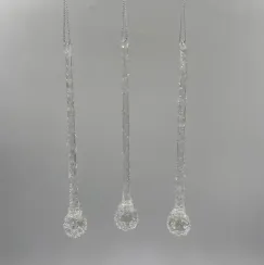 Набор сосулек Горный хрусталь 18 см., 6 шт., стекло, Christmas DeLuxe (88718)