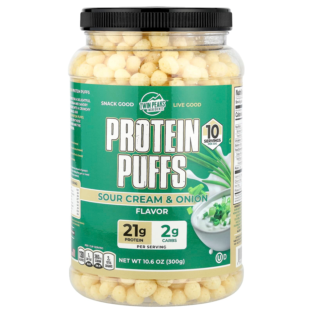 Twin Peaks Ingredients, Протеиновые шарики, сметана и лук, 300 г (10,6 унции)