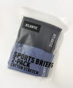 Мужские трусы слипы спорт Atlantic, набор 2 шт., хлопок, деним + тёмно-синие, 2RMP-001