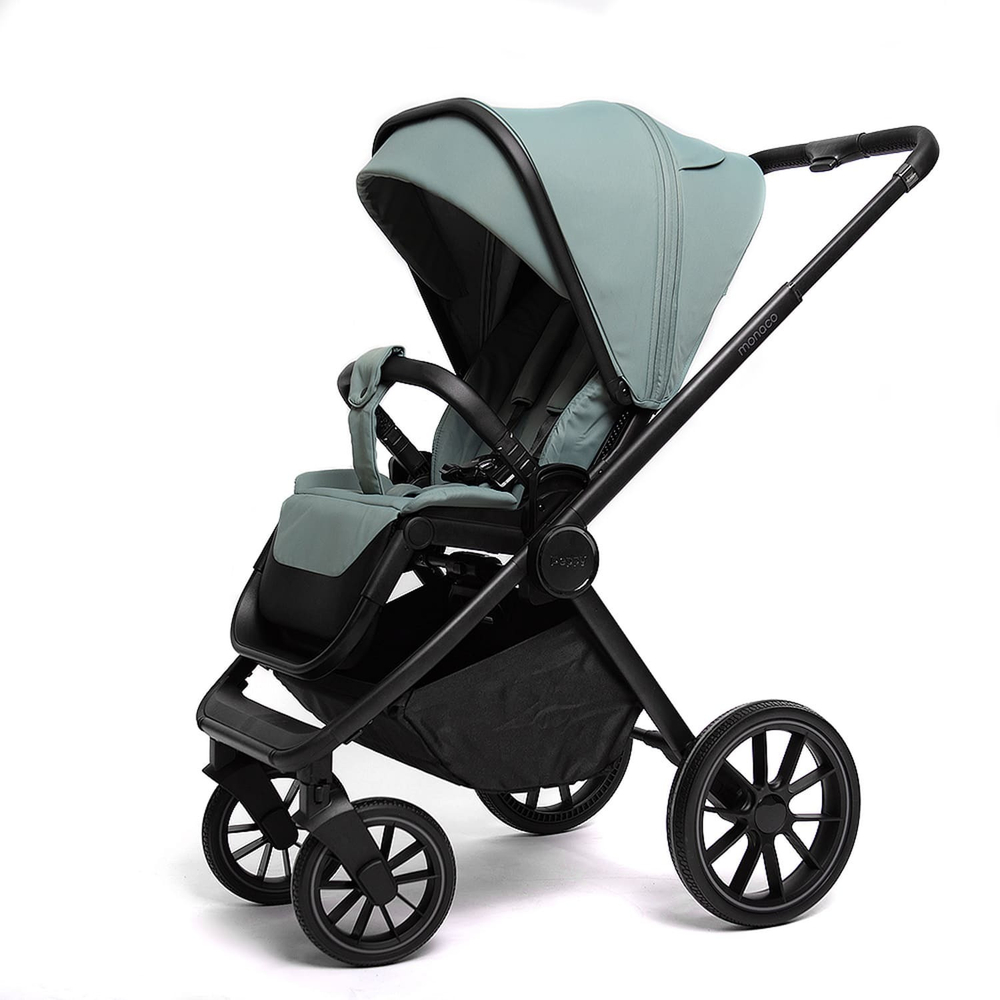 Коляска детская Peppy Monaco 2 в 1 Mint (мятный), рама черная