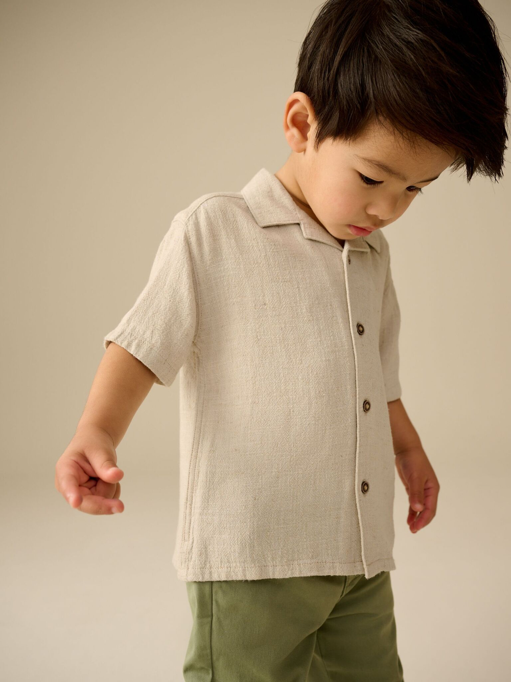 Рубашка с коротким рукавом для мальчика Next AB6-486, Бежевый