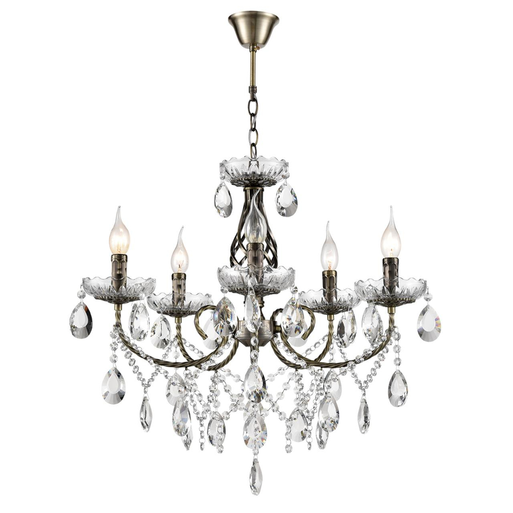 8190/5 CLASSI LN26 094 античная бронза, металл/хрусталь Люстра E14 5*40W 220V LINN