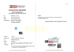 Турмалин Параиба, Кушон, 1 шт. / 5,49 карат, Бразилия