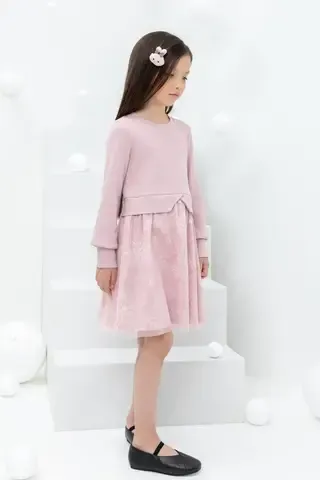 Платье  для девочки  К 5833/розовый лед