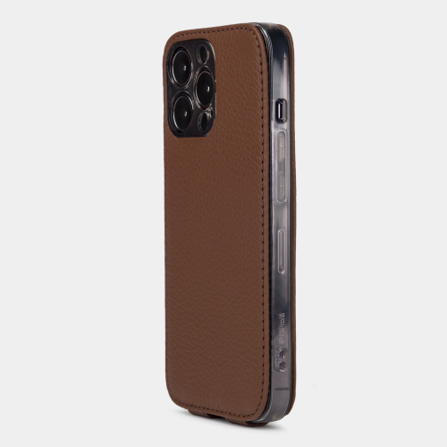 Чехол для iPhone 13 Pro из кожи теленка, цвета шоколада