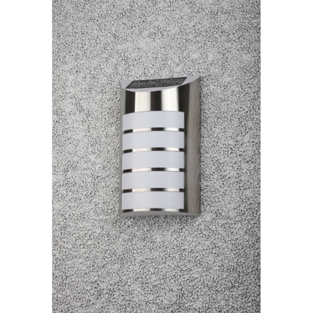 Светильник уличный ЭРА ERAFS024-40 настенный Сталь на солнечной батарее 5LED 17lm | Садовые фасадные светильники