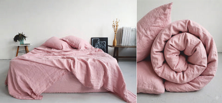 КПБ 2 сп с простыней на рез. 160х200 ВАРЕНЫЙ ХЛОПОК "Розовый"