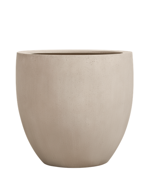 Кашпо TREEZ Effectory - Beton - Большой округлый конус - Белый песок