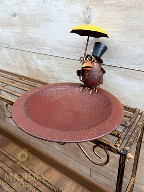 Птичья ванна "Ворон под зонтом" 23x22xH18,5см