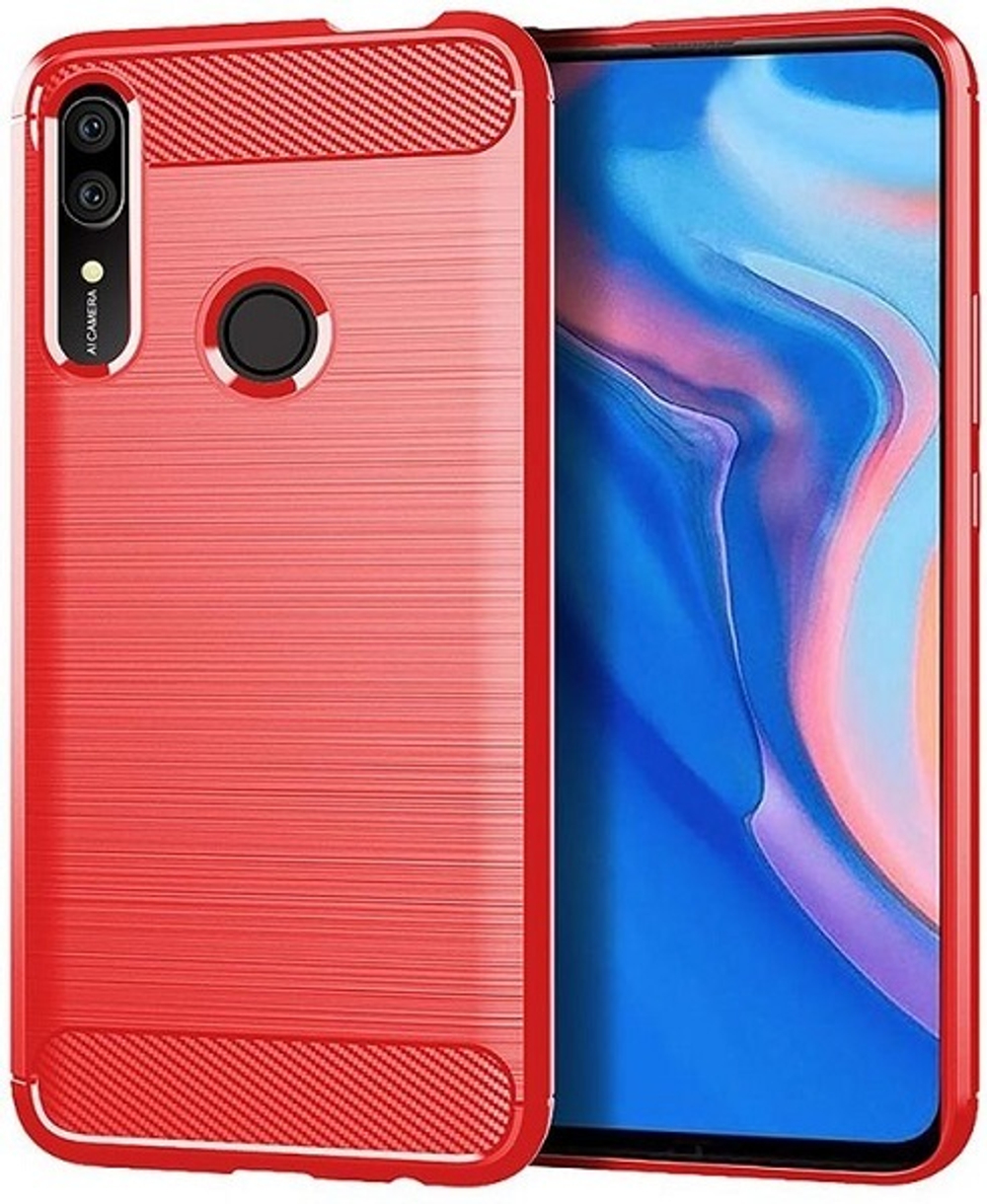 Чехол для Huawei P Smart Z (Y9 Prime 2019, Enjoy10 Plus, Honor 9X Premium) цвет Red (красный), серия Carbon от Caseport