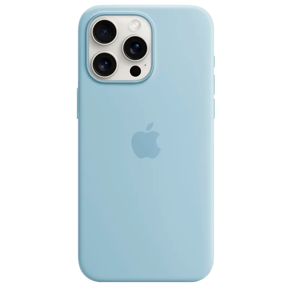 Силиконовый чехол с поддержкой MagSafe Apple Silicone Case для iPhone 15 Pro Max, Light Blue (Светло-голубой)