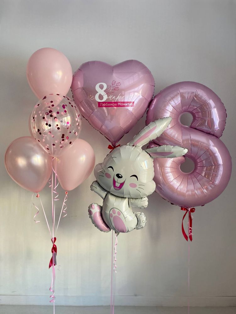 Воздушные гелиевые шарики с доставкой по Хабаровску зайка №4863