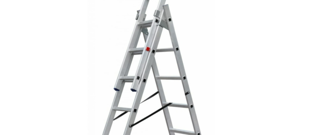 Лестница алюминиевая трёхсекционная 8 ступеней СИЛАЧ