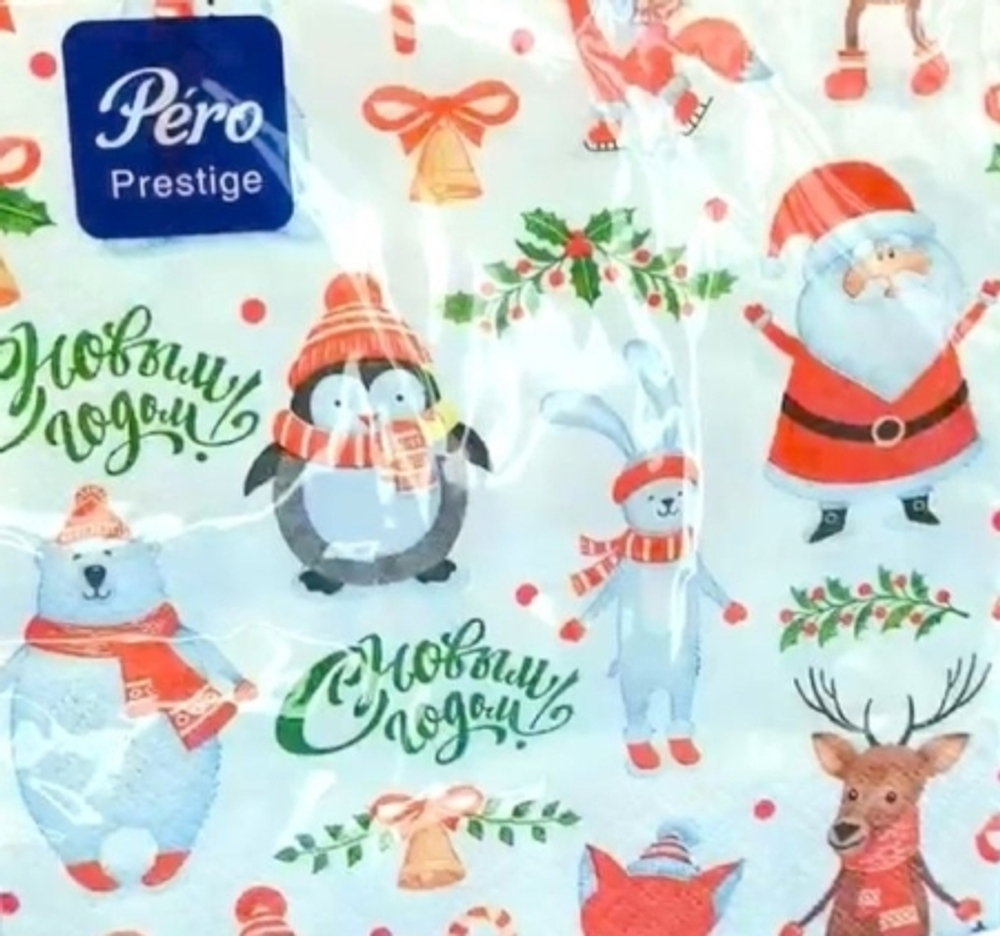 Pero Prestige Салфетки 33*33 3-сл.,Веселые друзья 1/20шт