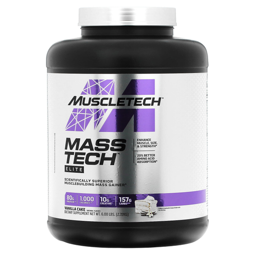 MuscleTech, Mass-Tech™ Elite, Vanilla Cake, 6 lbs (2.72 kg)