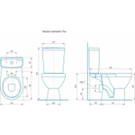 Унитаз-компакт "Рио" коричневый (гориз, нижн, сид.полип., 2-кн.арм.) (Rosa)