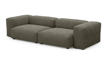 Диван Фиджи двухсекционный (большой) Cilium Brown 273*116*62 см, Коричневый Вельвет Нераскладной Фиеста