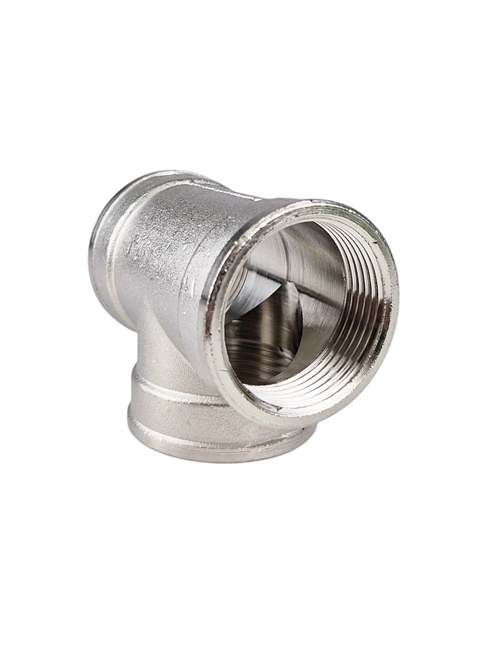 Тройник, латунь, внутренняя/внутренняя/внутренняя резьба 1 1/4", никель, RTP