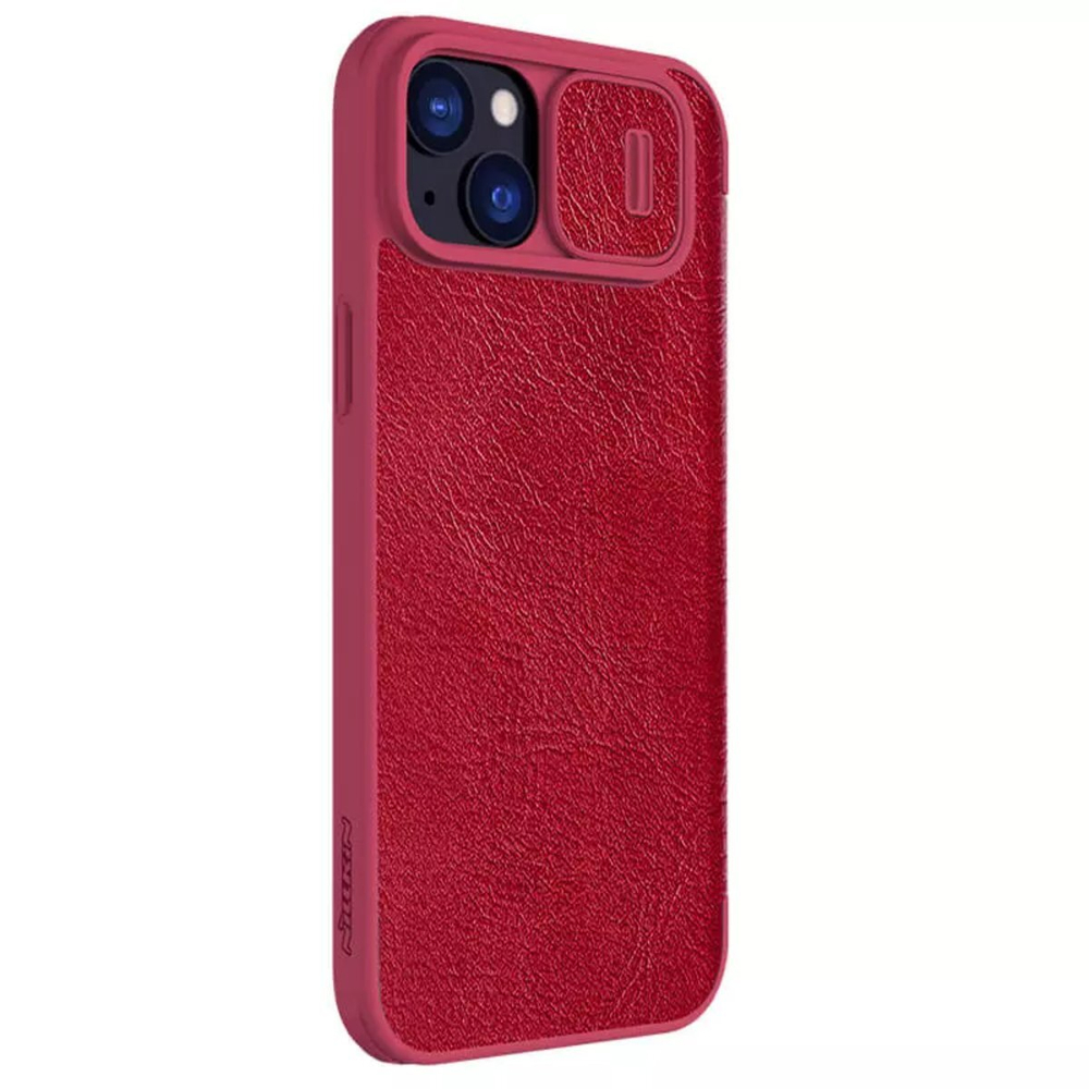 Кожаный чехол-книжка Nillkin Leather Qin Pro c защитой камеры для iPhone 15 Plus