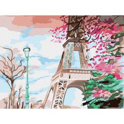 Картина по номерам (15х20) Эйфелева башня (19 цветов)