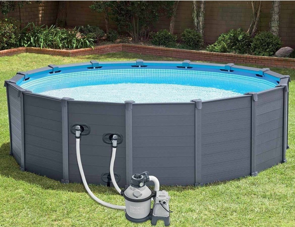 Каркасный бассейн Intex Graphite Panel Set, 478х124 см.