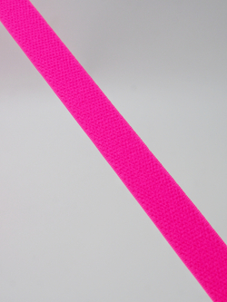Резинка бретелечная розовая неоновая глянцевая 15 мм