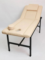 Массажный стол стационарный с прошивкой Massagecomplekt, с регулировкой высоты и вырезом для лица, 190*70, черный