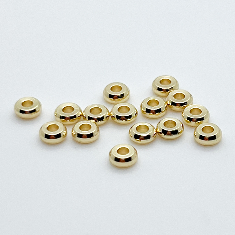 Бусина, цвет золото, размер 4*1,3 мм, цена за 10 шт