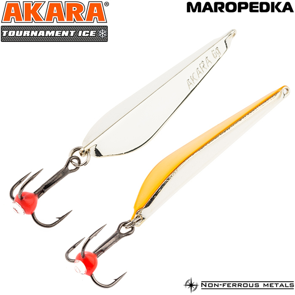 Блесна зимняя Akara Tournament Ice Maropedka 60 8 гр. Sil/Go