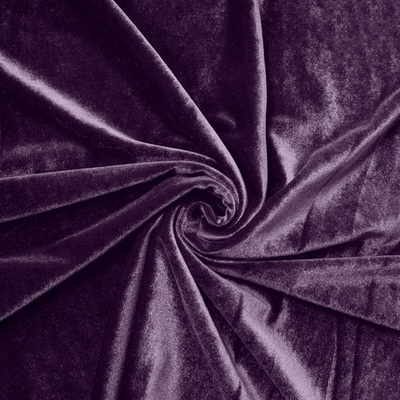 Бархат стрейч, 240 гр/м2, 98% п/э, 2% эластан, 150 см, баклажановый