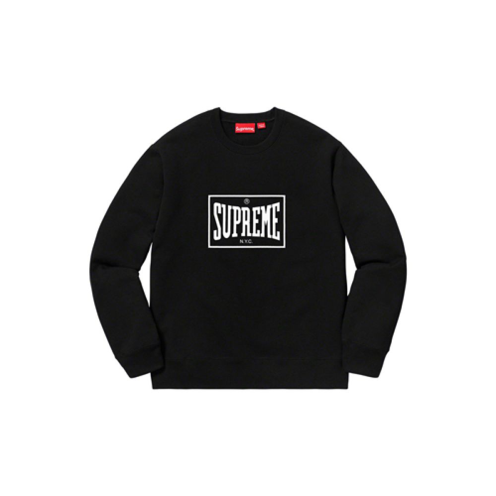 Supreme SS19 Warm Up Crewneck Black Logo