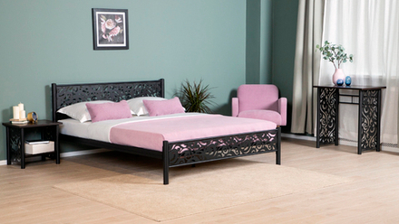 Кровать Форвард Парма 160*200, черный шагрень