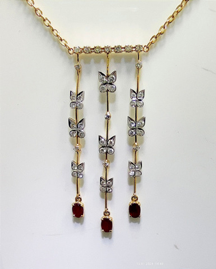 Колье Эстерелла золото 750, рубины, бриллианты