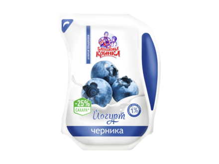 Йогурт с фрукт.наполн."Черника" 1.0% 800гр. упаковка Ecolean