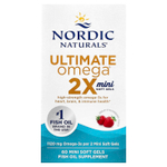 Nordic Naturals, Ultimate Omega 2X, со вкусом клубники, 1120 мг, 60 мини-капсул (560 мг в 1 капсуле)