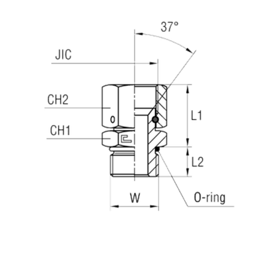 Штуцер FNA JIC 1.5/16 - UNF 1.1/16
