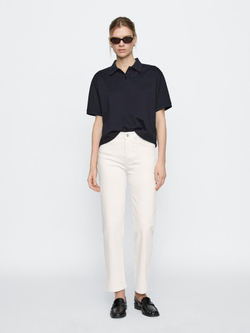 Massimo Dutti Джинсы прямого кроя со средней посадкой, Натуральный, кремовый